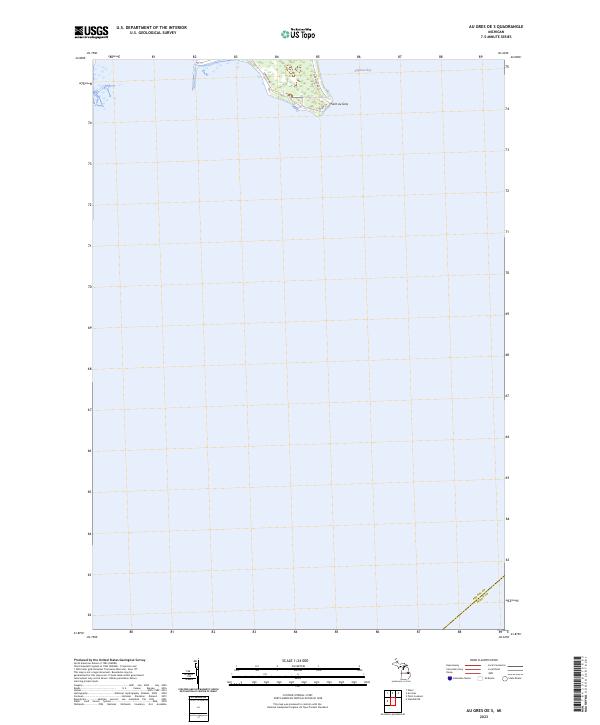 Au Gres OE S topographic map thumbnail