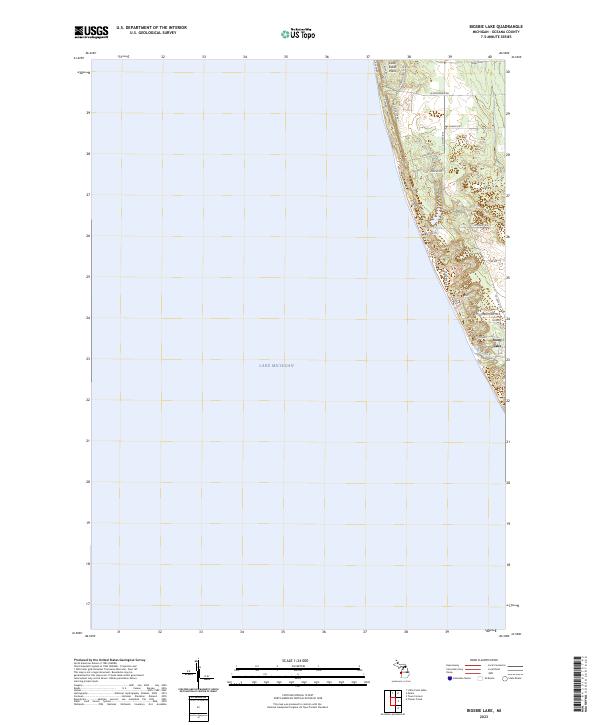 Bigsbie Lake topographic map thumbnail