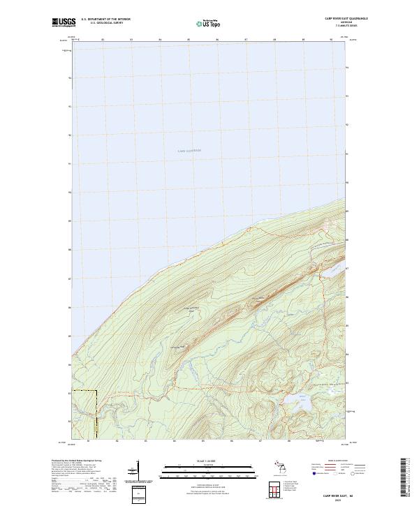 Carp River East topographic map thumbnail