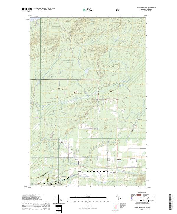 North Ironwood topographic map thumbnail