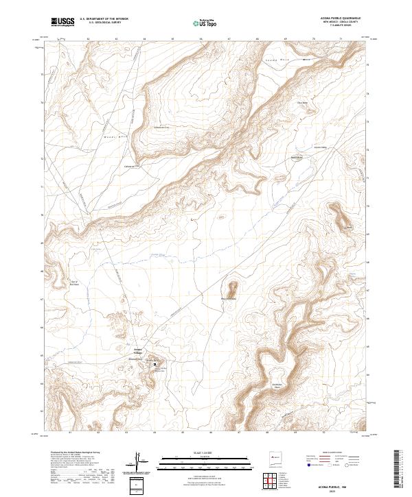 Acoma Pueblo topographic map thumbnail