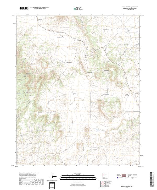 Adams Diggings topographic map thumbnail