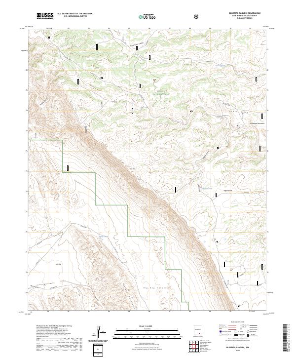 Algerita Canyon topographic map thumbnail