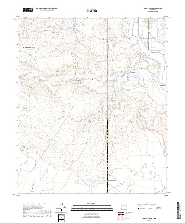 Arroyo Cuervo topographic map thumbnail
