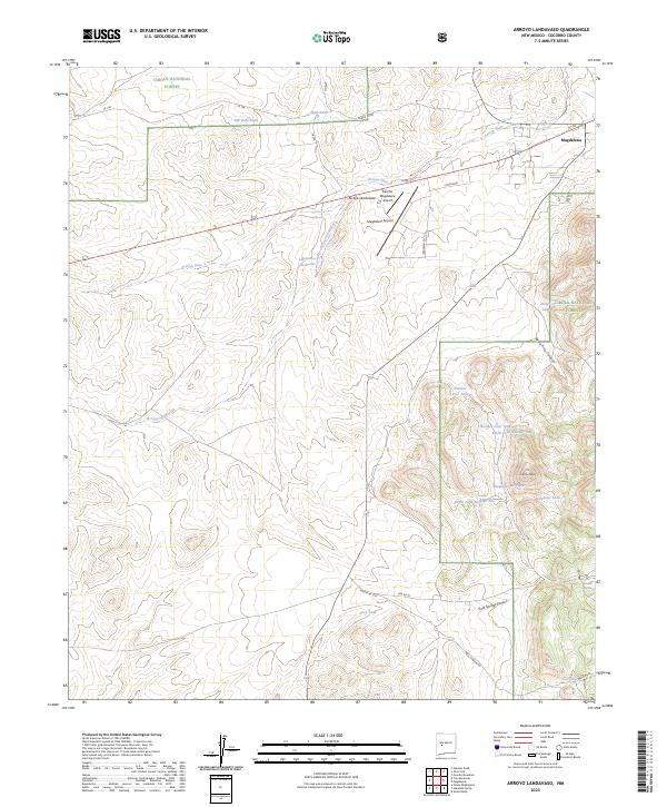 Arroyo Landavaso topographic map thumbnail
