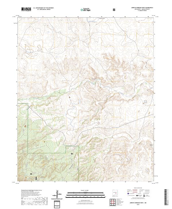 Arroyo Serrano West topographic map thumbnail