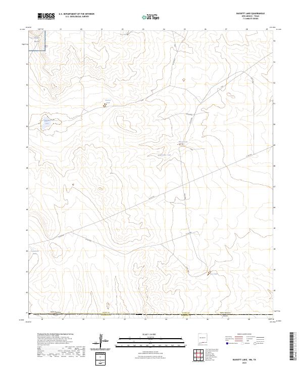 Bassett Lake topographic map thumbnail