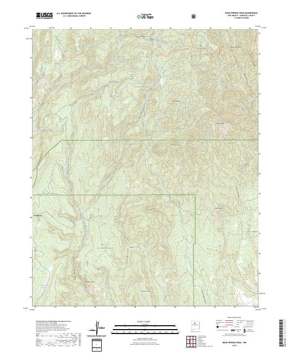 Bear Springs Peak topographic map thumbnail
