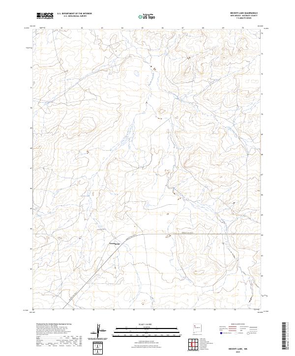 Becenti Lake topographic map thumbnail