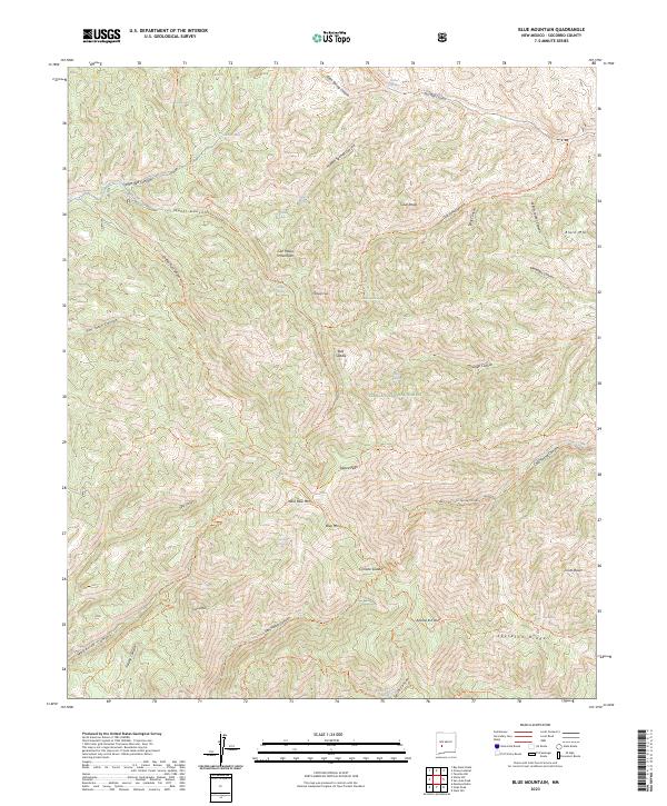 Blue Mountain topographic map thumbnail