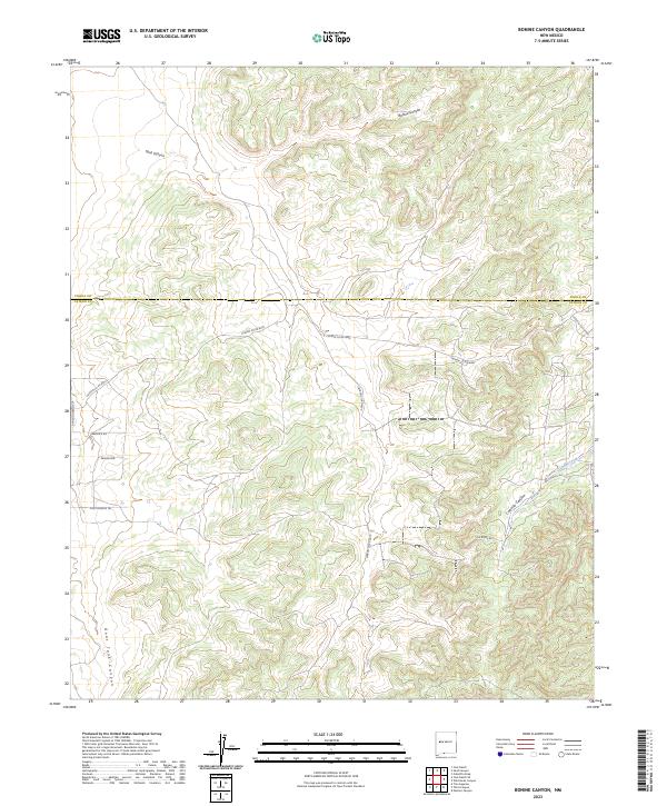 Bonine Canyon topographic map thumbnail