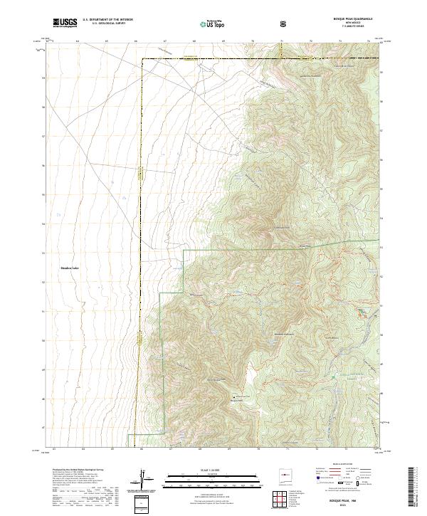 Bosque Peak topographic map thumbnail