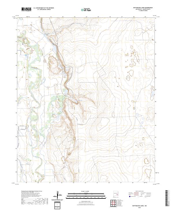 Bottomless Lakes topographic map thumbnail