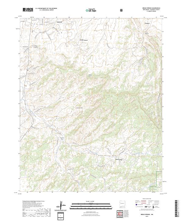 Bread Springs topographic map thumbnail