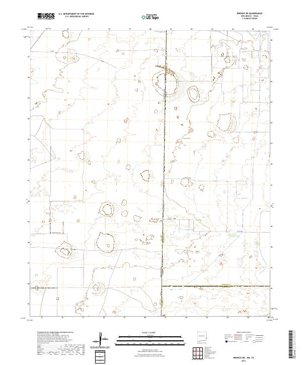 Bronco NE topographic map thumbnail