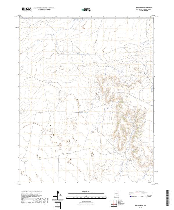 Bueyeros NE topographic map thumbnail