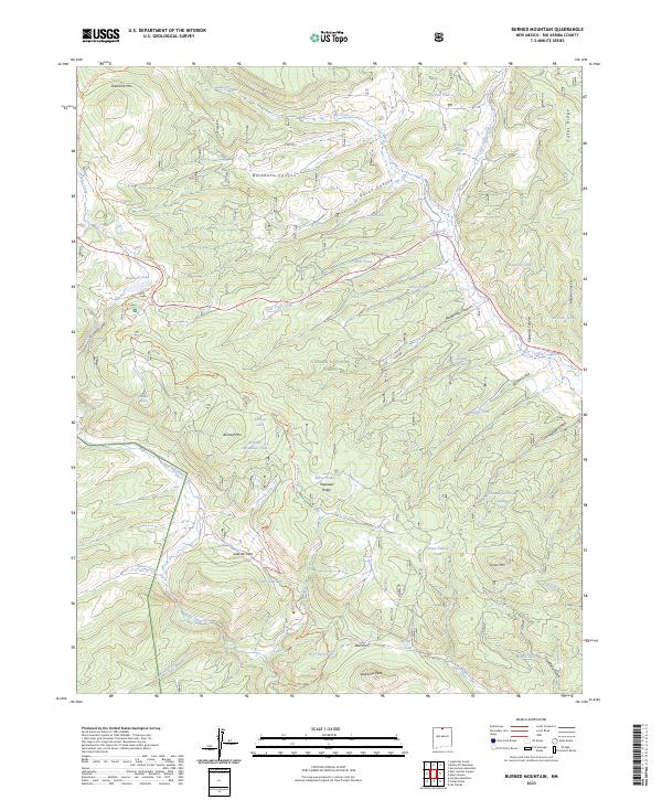 Burned Mountain topographic map thumbnail