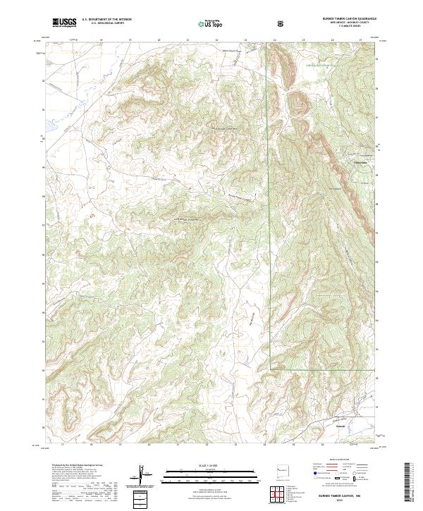 Burned Timber Canyon topographic map thumbnail