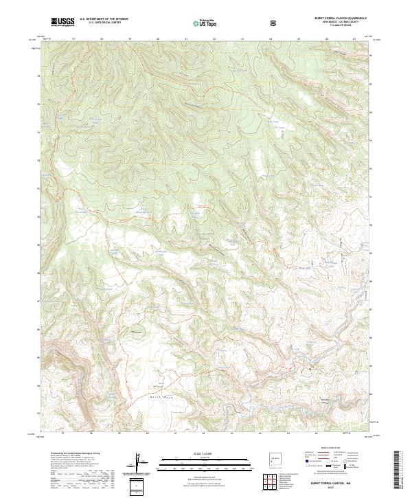 Burnt Corral Canyon topographic map thumbnail