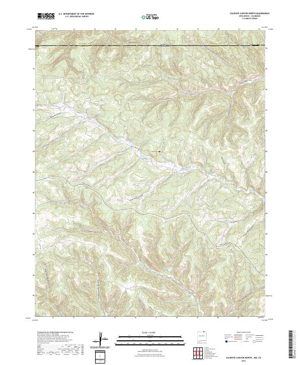 Caliente Canyon North topographic map thumbnail
