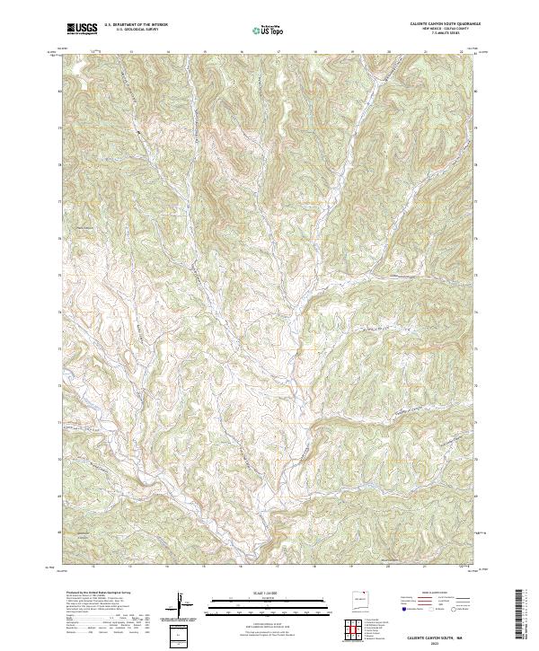Caliente Canyon South topographic map thumbnail