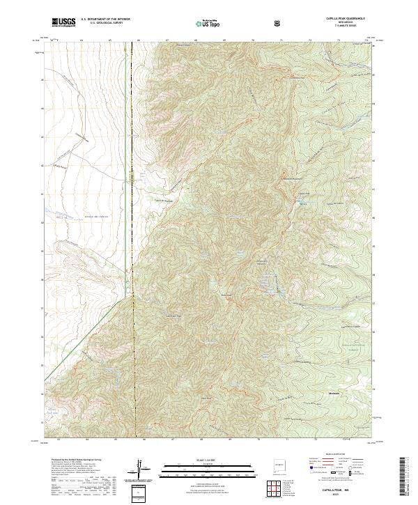 Capilla Peak topographic map thumbnail