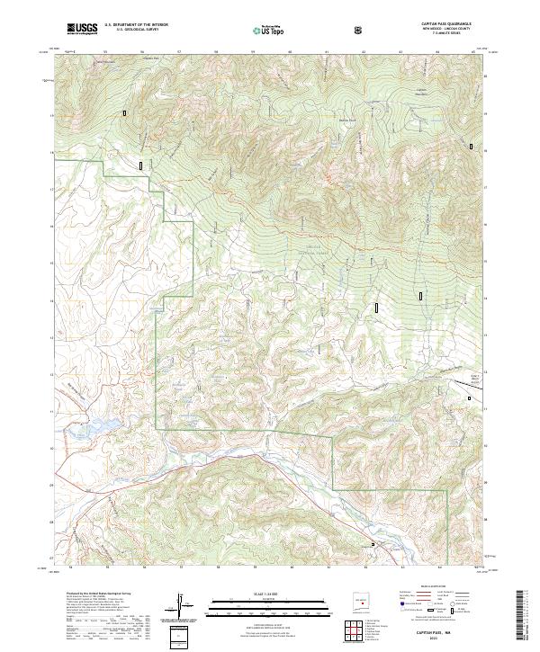 Capitan Pass topographic map thumbnail