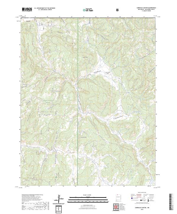 Carracas Canyon topographic map thumbnail