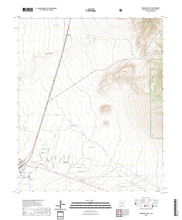 Carrizozo East topographic map thumbnail