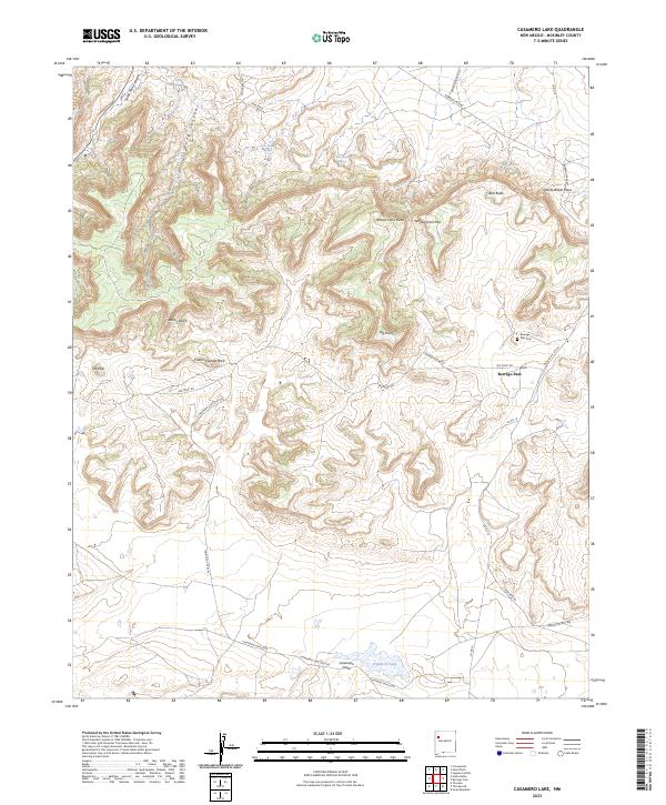 Casamero Lake topographic map thumbnail