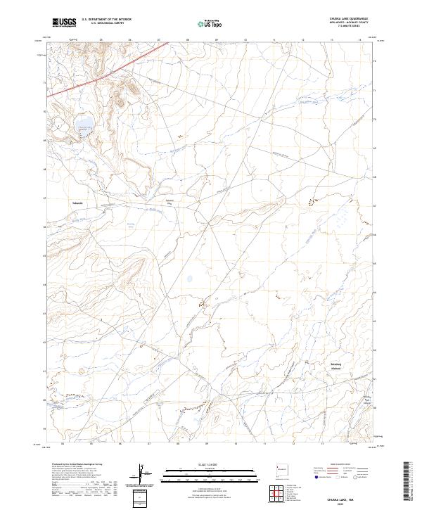 Chuska Lake topographic map thumbnail