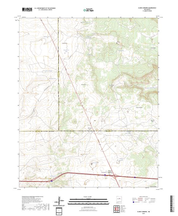 Clines Corners topographic map thumbnail