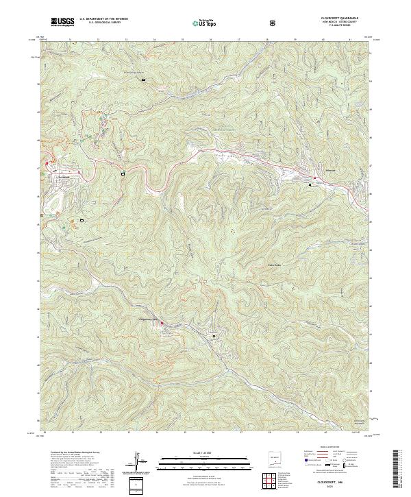 Cloudcroft topographic map thumbnail