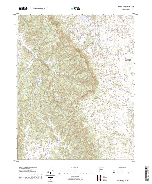 Cordova Canyon topographic map thumbnail