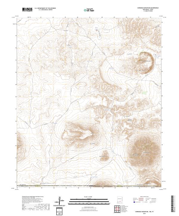 Cornudas Mountain topographic map thumbnail