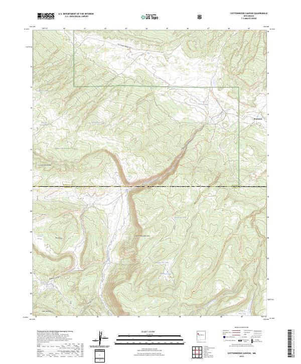 Cottonwood Canyon topographic map thumbnail