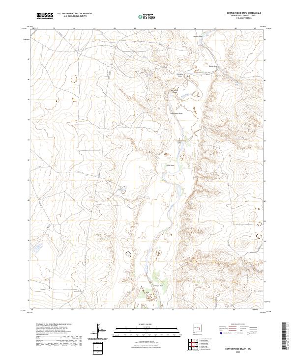 Cottonwood Draw topographic map thumbnail