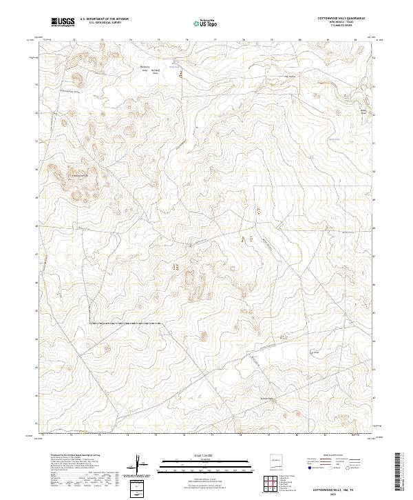 Cottonwood Hills topographic map thumbnail