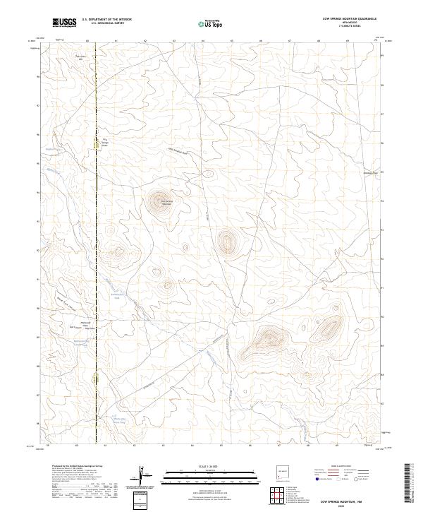 Cow Springs Mountain topographic map thumbnail