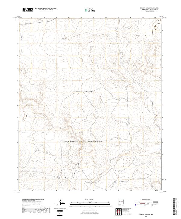 Cowboy Mesa SW topographic map thumbnail