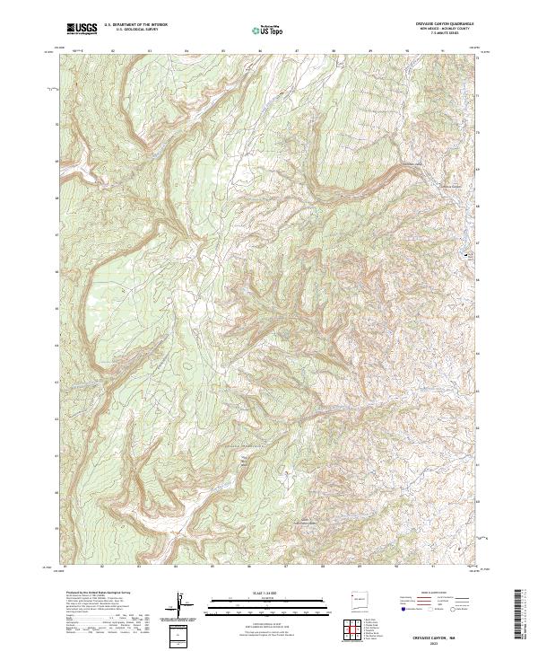 Crevasse Canyon topographic map thumbnail