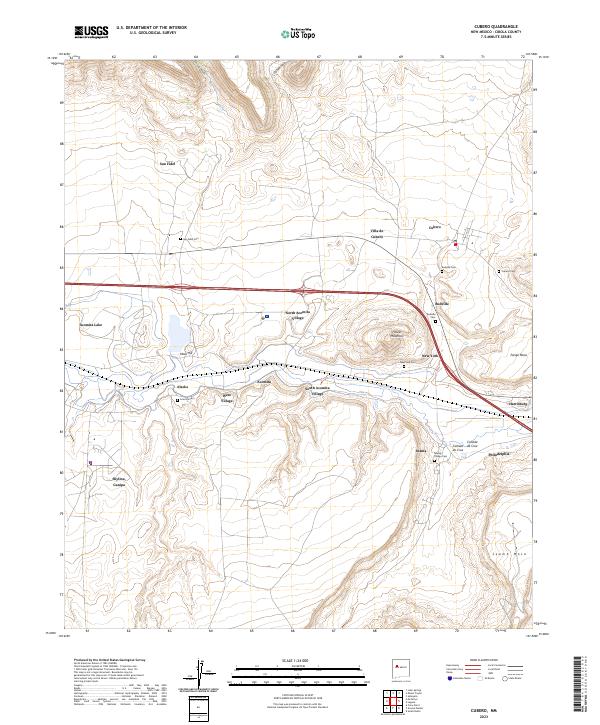 Cubero topographic map thumbnail