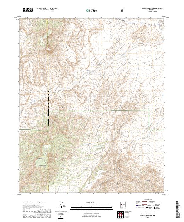 D Cross Mountain topographic map thumbnail