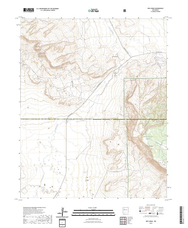 Dos Lomas topographic map thumbnail
