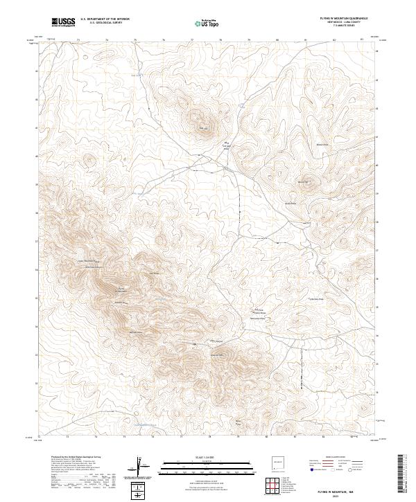 Flying W Mountain topographic map thumbnail