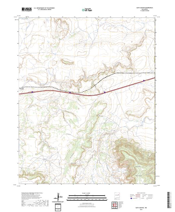 Gate Canyon topographic map thumbnail