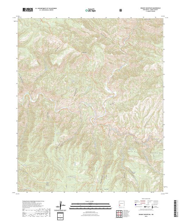 Granny Mountain topographic map thumbnail
