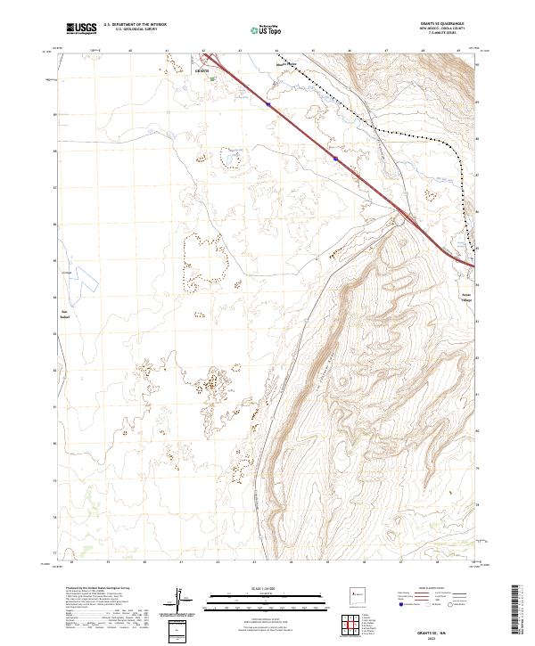 Grants SE topographic map thumbnail
