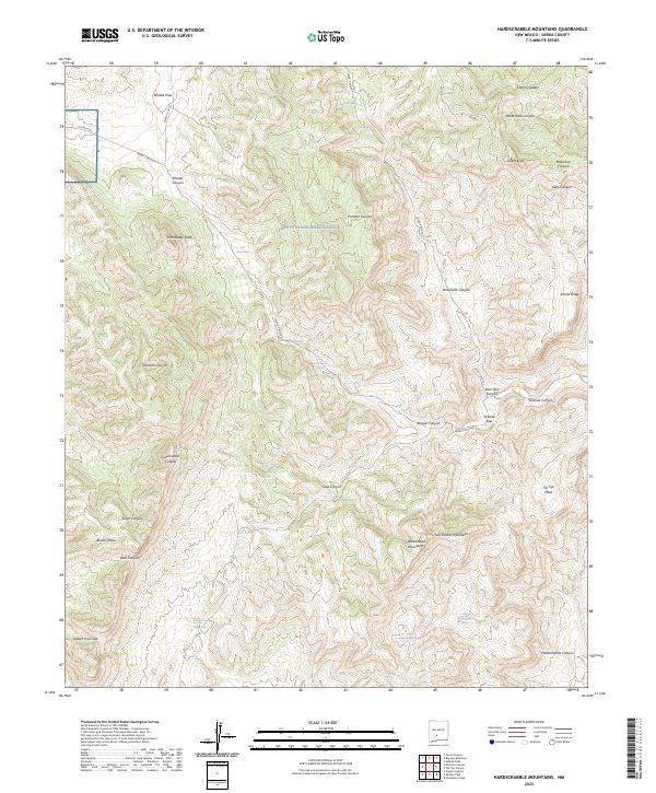 Hardscrabble Mountains topographic map thumbnail