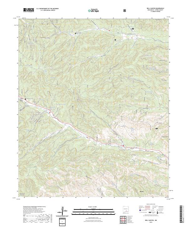Bell Canyon topographic map thumbnail